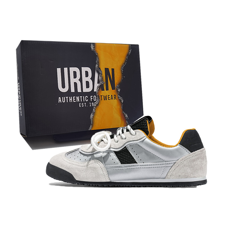 

URBAN AUTHENTIC Антискользящие износостойкие мужские кэжуал кеды низкие серебристые, цвет Silver