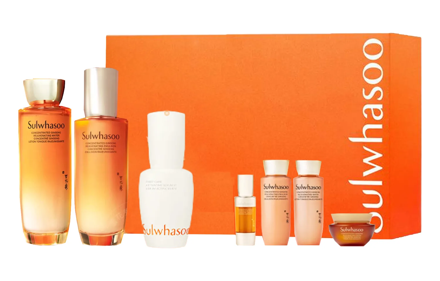 Наборы для ухода за кожей Unisex Sulwhasoo, tightening and regenerating ginseng water essence skincare sets