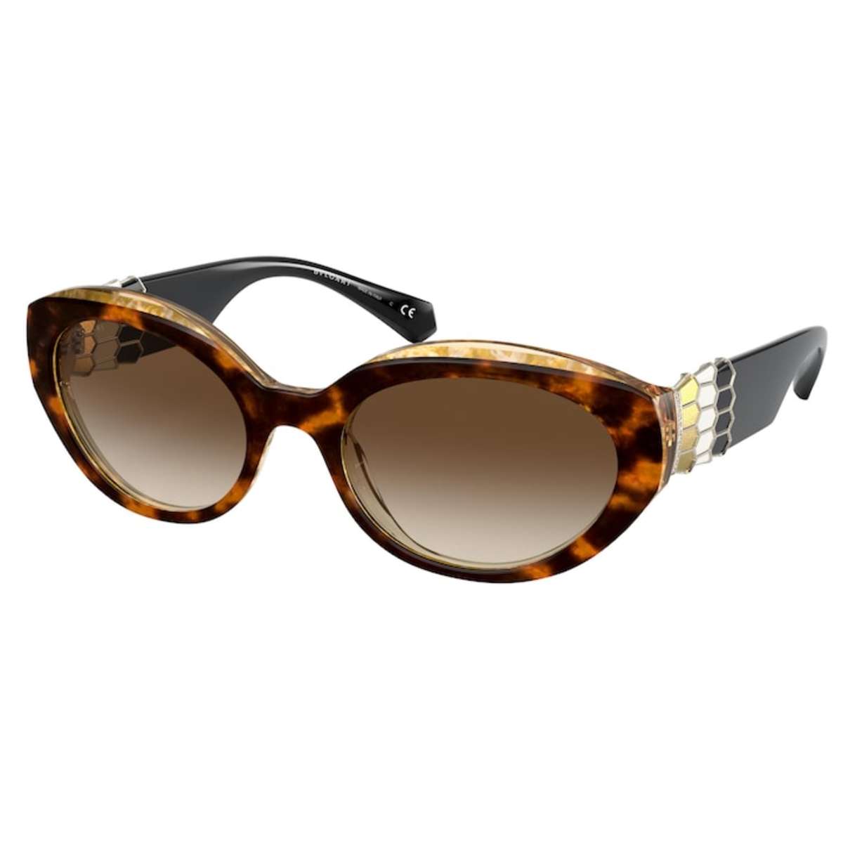 

Женские солнцезащитные очки Bulgari 55 мм Havana Amber Yellow