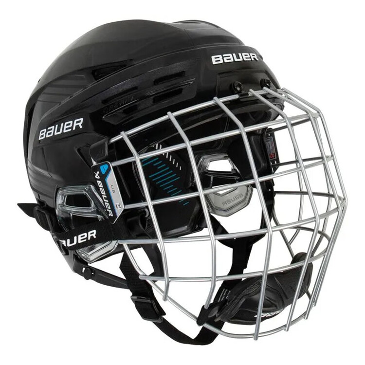 

BAUER Новый хоккейный шлем RE-AKT90, Medium, без зажима, регулируемый в четырех направлениях, черный L с визором