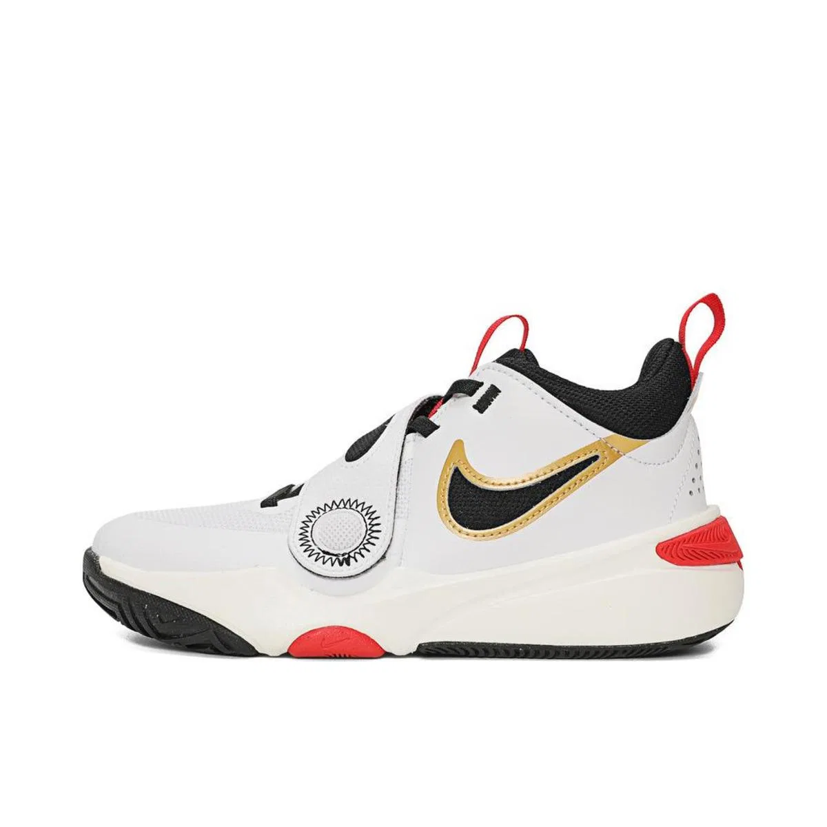 Кроссовки Team Hustle D 11 Slip Resistant низкие детские повседневные Black Red для подростков Nike
