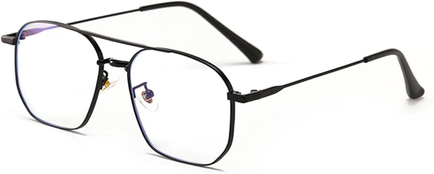 

Ретро солнцезащитные очки с двойной перемычкой и металлической оправой, модные женские, с прозрачными линзами Ocean, защита от УФ-излучения UV400, мужские HHZZYVY, 1