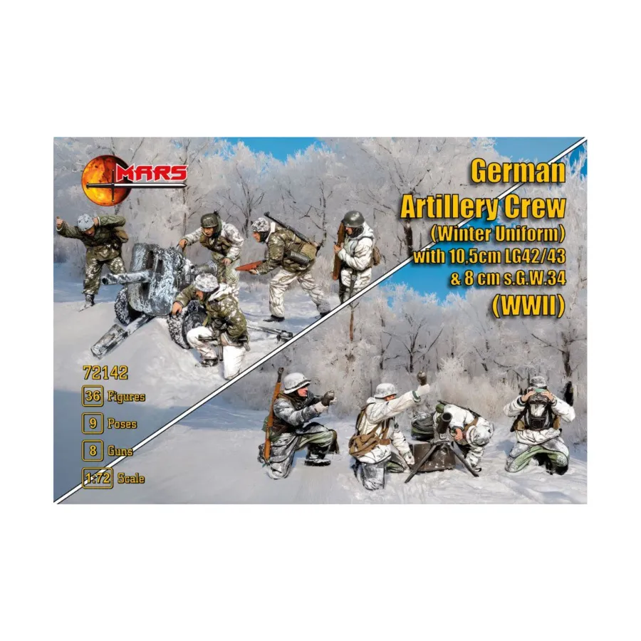 

Немецкий артиллерийский расчет времен Второй мировой войны с пушками, Historical Miniatures (1:72) (Mars Figures)