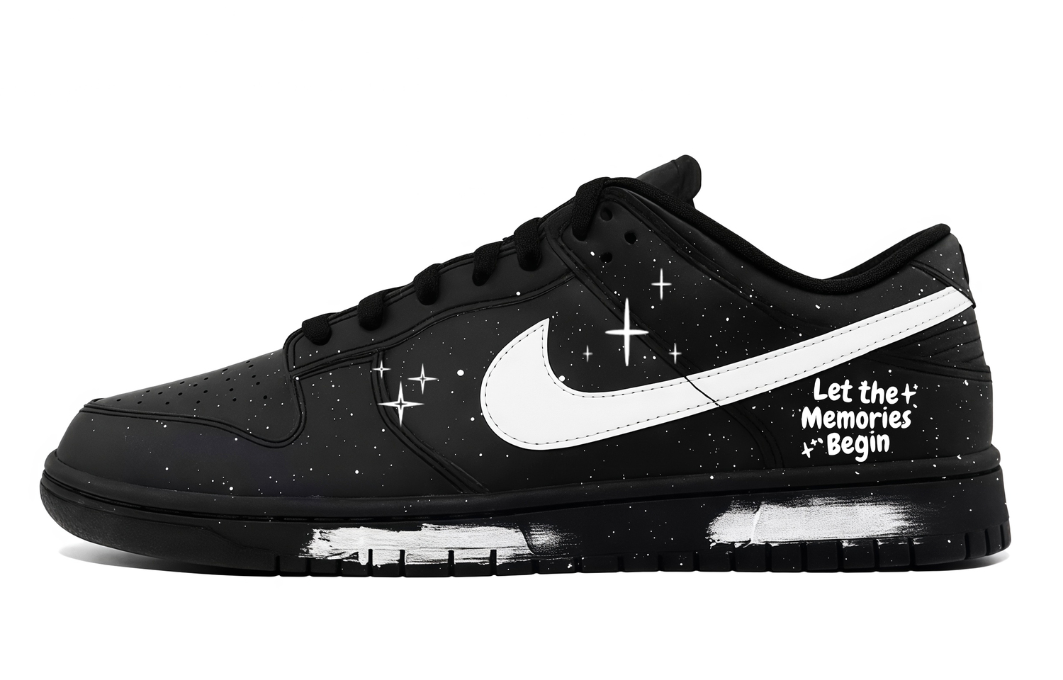 

Кроссовки для скейтборда Dunk Starry Memory Begins Abrasion Resistant низкие Unisex Nike, черный