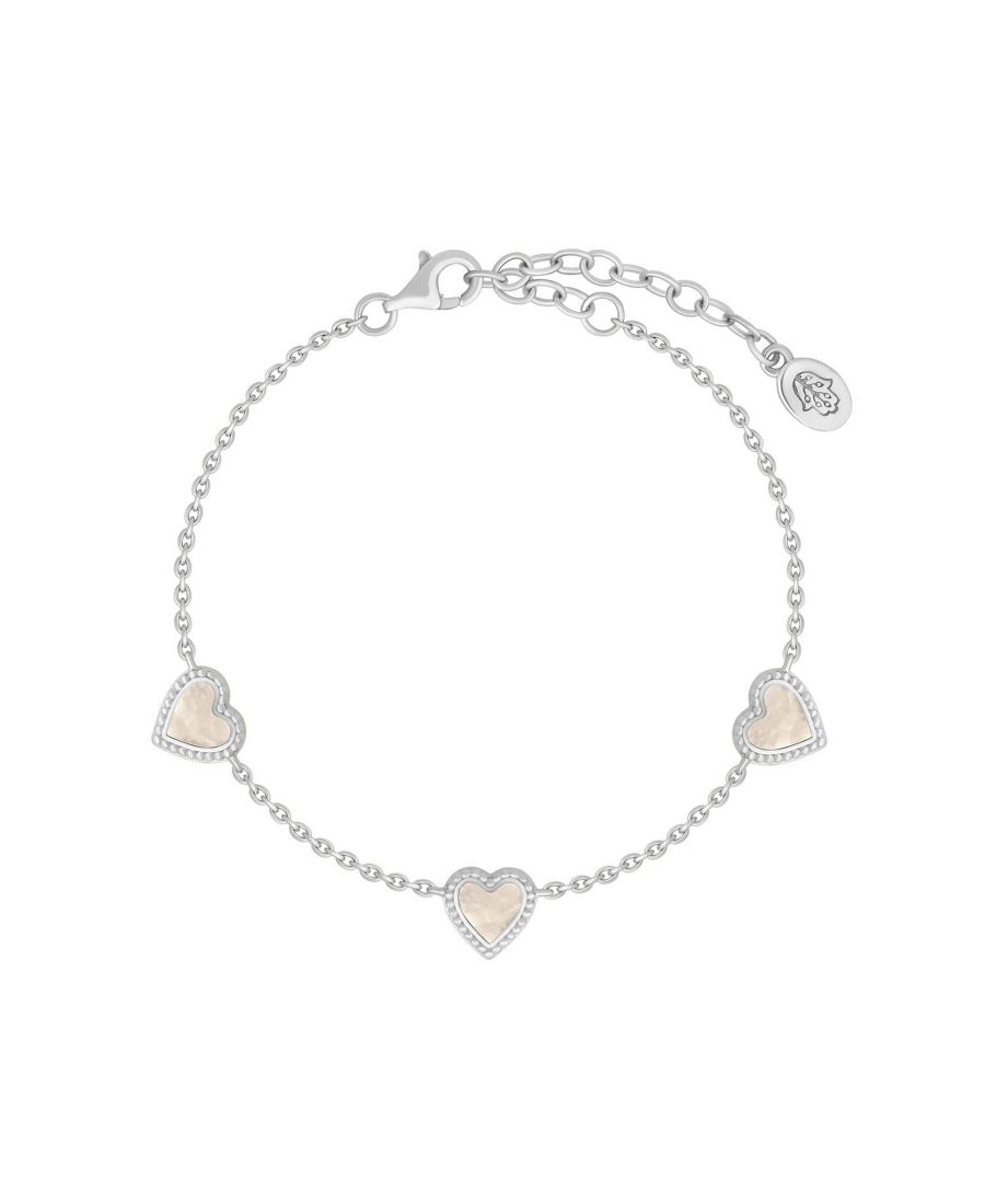 

Браслет Joyful Connections из перламутра и серебра в форме сердца Karma and Luck, Silver/white