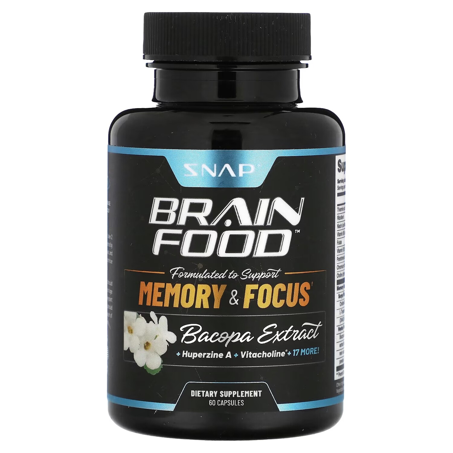 

Экстракт бакопы Snap Supplements Brain Food, 60 капсул
