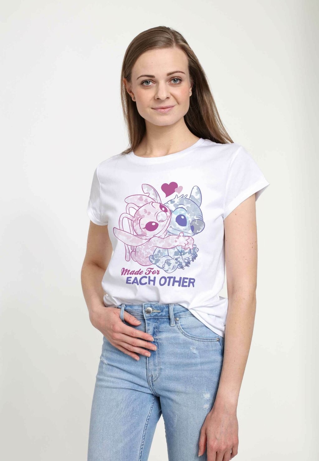 

Футболка с принтом LILO & STITCH STITCH ANGEL TOGETHER Disney, белый