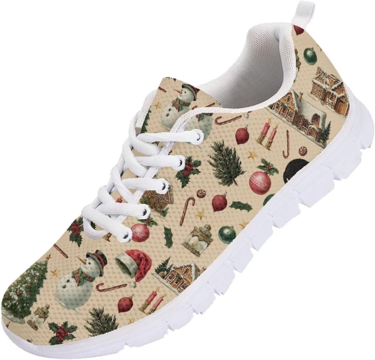 

Мужские кроссовки Funnydude с забавным принтом, легкие и дышащие, для бега и зала, осенние, Christmas