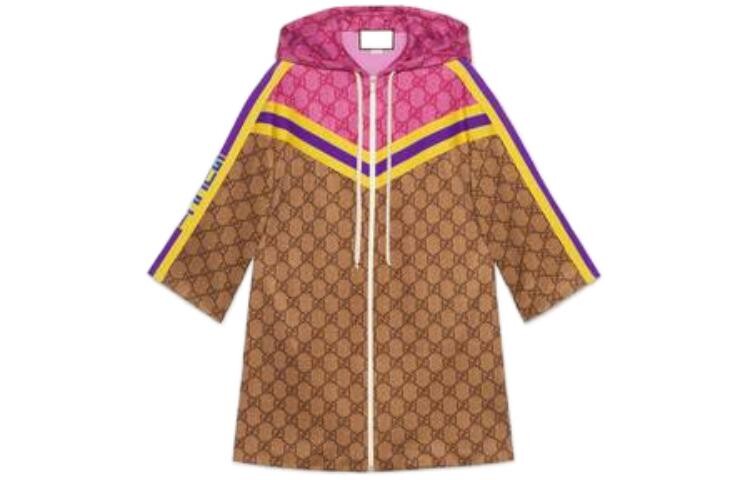 Платье Gucci с длинными рукавами, классический крой, коричневое