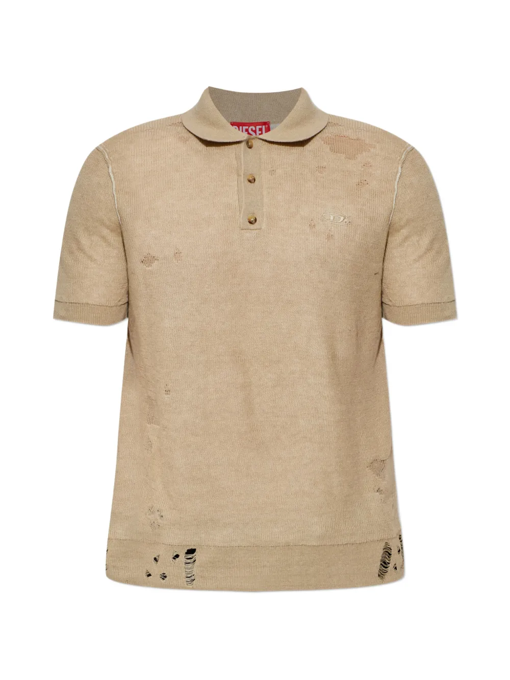 

Поло K-Danny с короткими рукавами и эффектом состаренности Diesel, бежевый
