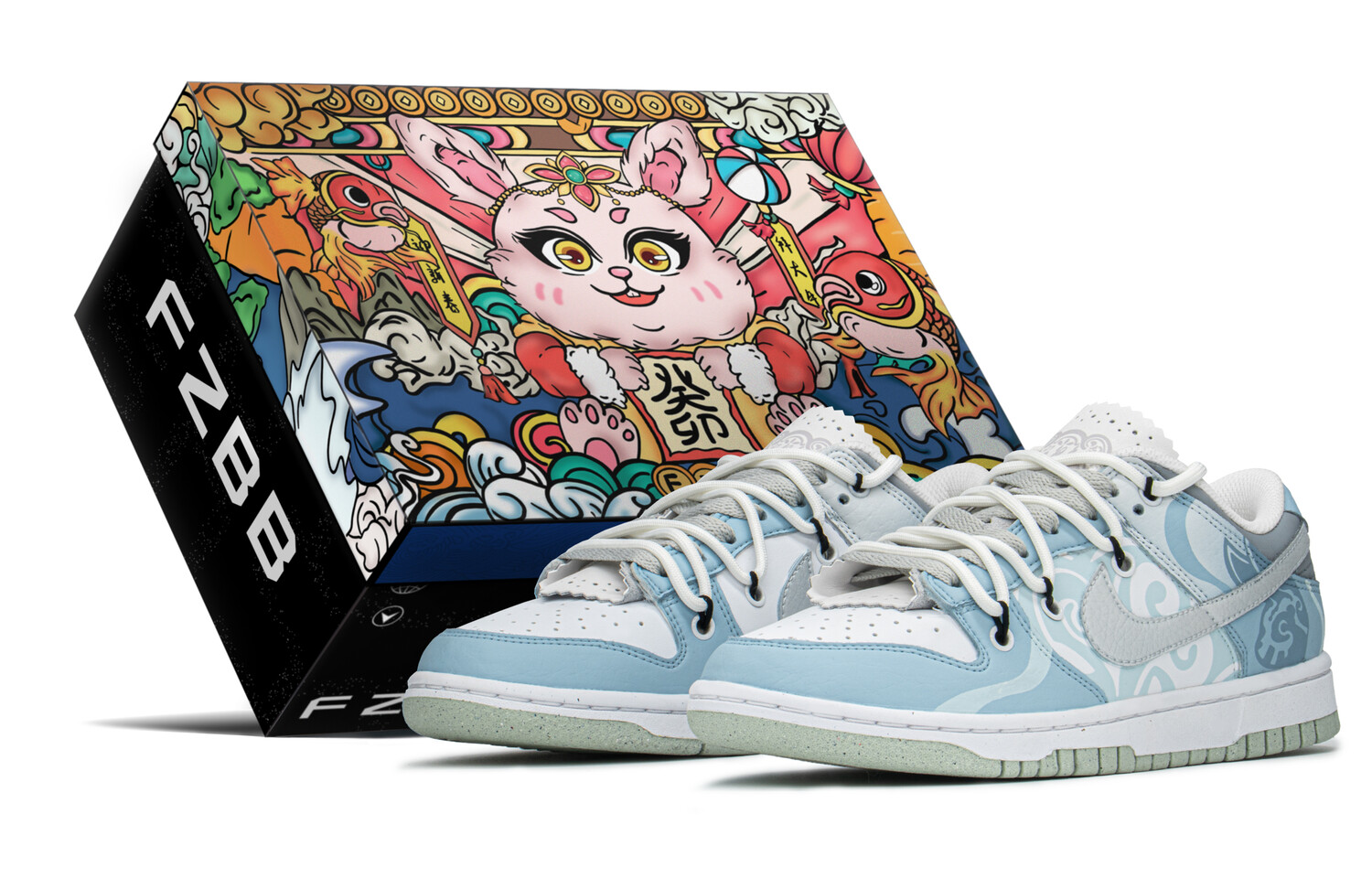 

Кроссовки Nike Dunk Skateboard Shoes Women's Low-Top Blue/White Silver