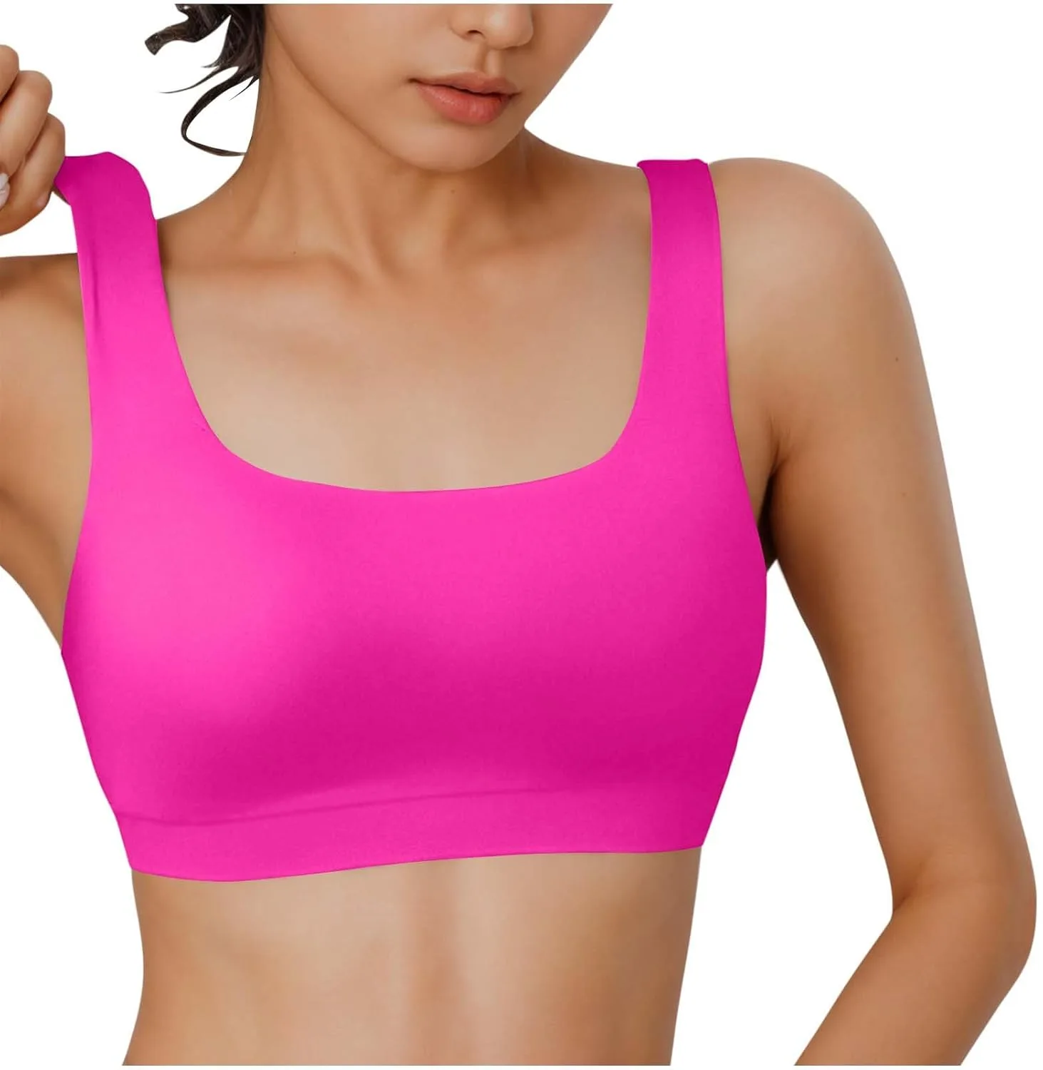 

Женский спортивный топ-бикини с круглым вырезом и мягкими чашками