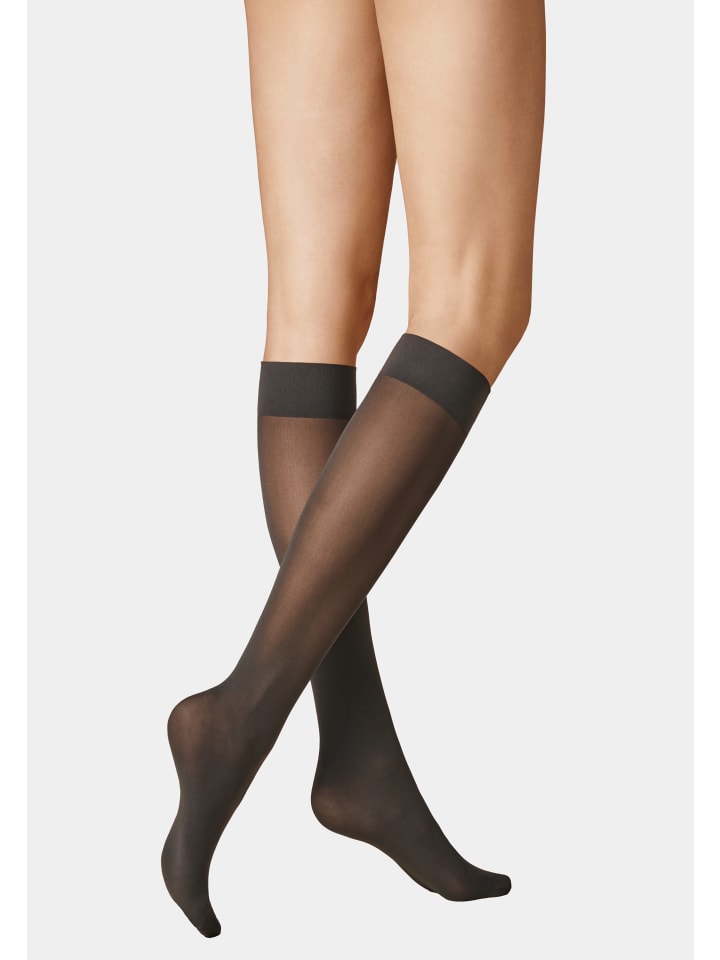 

Kunert Изящные чулки до колена, бархат 40-го размера, с не сдавливающим поясом, антрацитового цвета