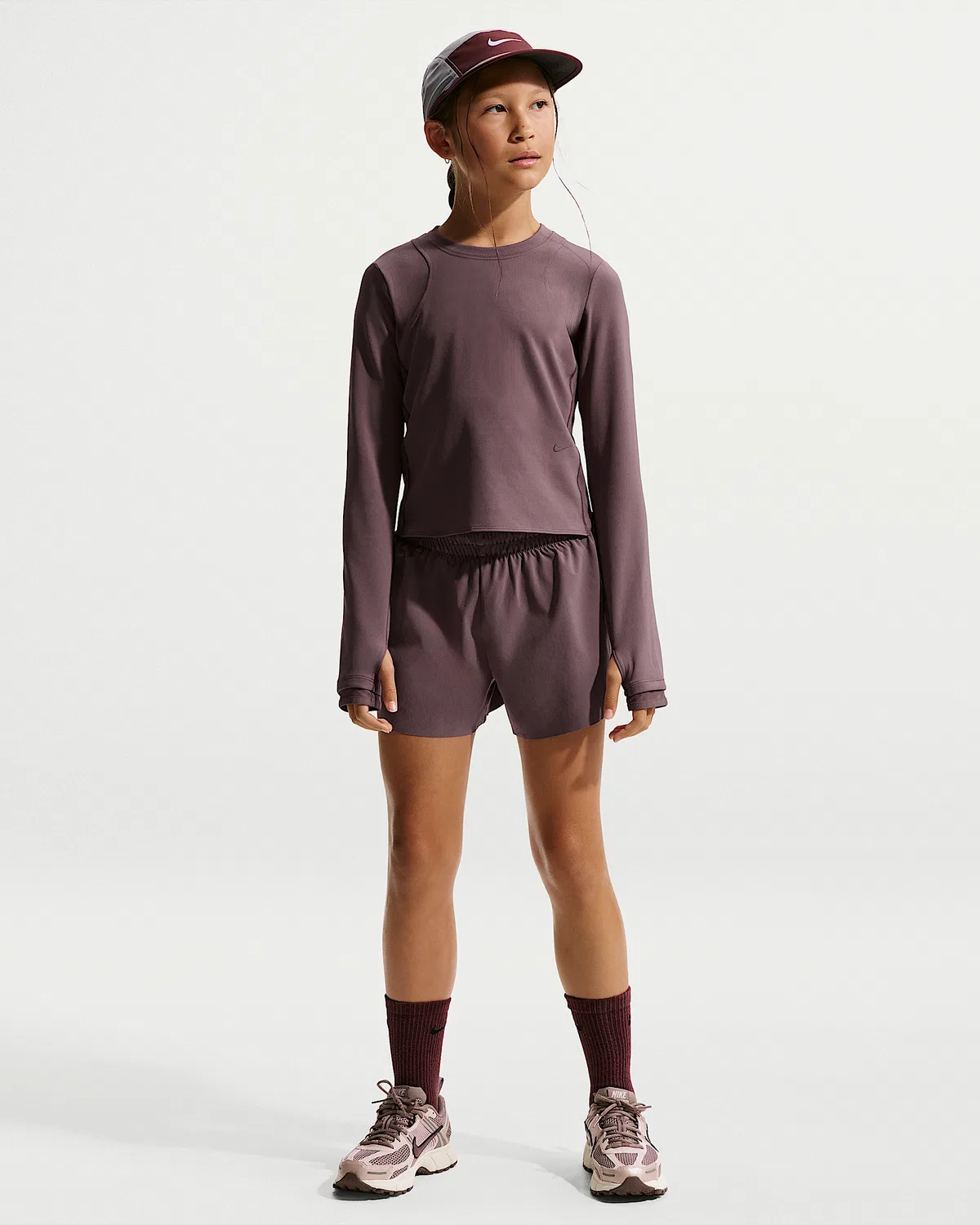 Детская футболка Nike MAVN Dri-FIT Ribbed с длинным рукавом, Tattoo/Tattoo/Tattoo — фото 4