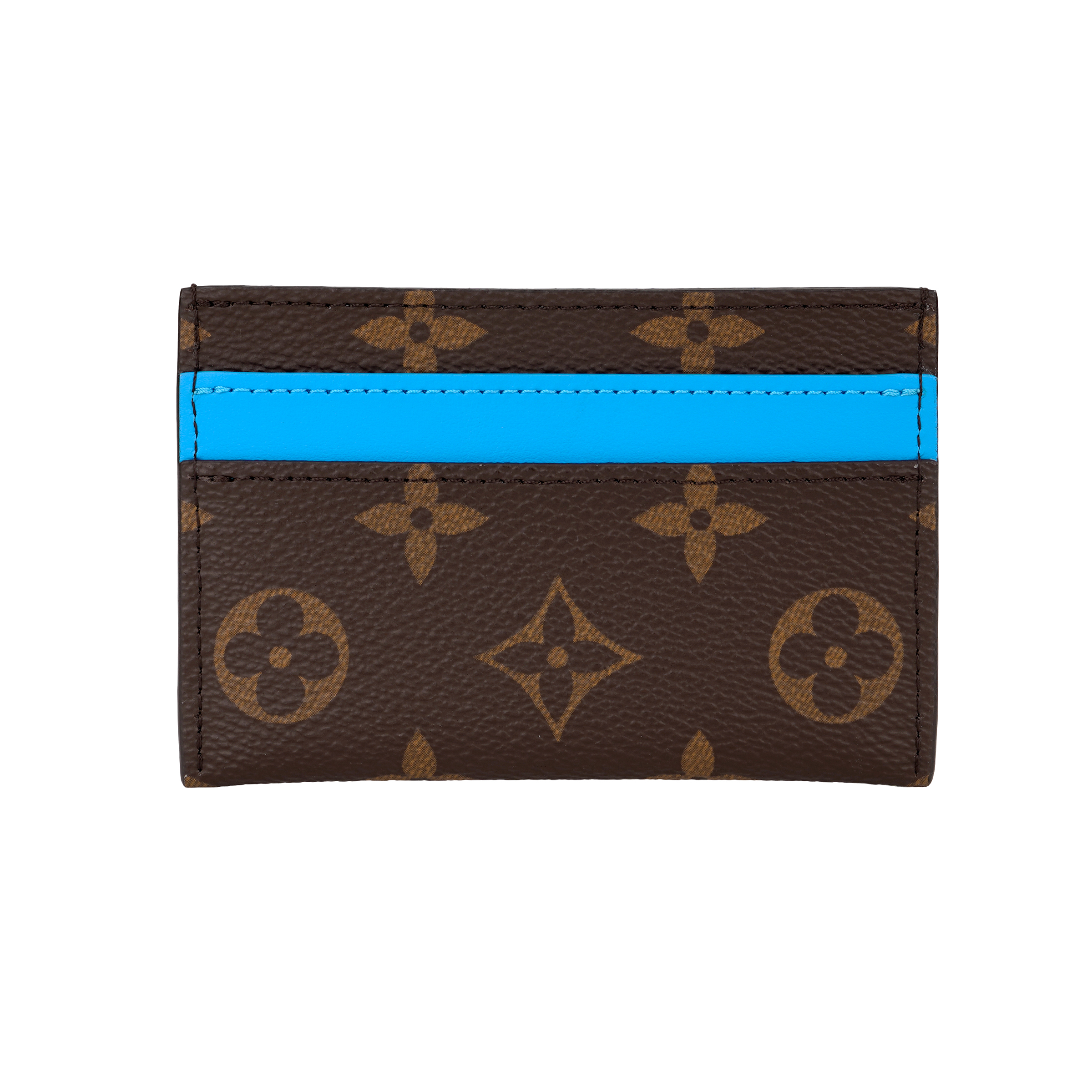 

LOUIS VUITTON Кожаный держатель карт, обычный, унисекс, синий и коричневый