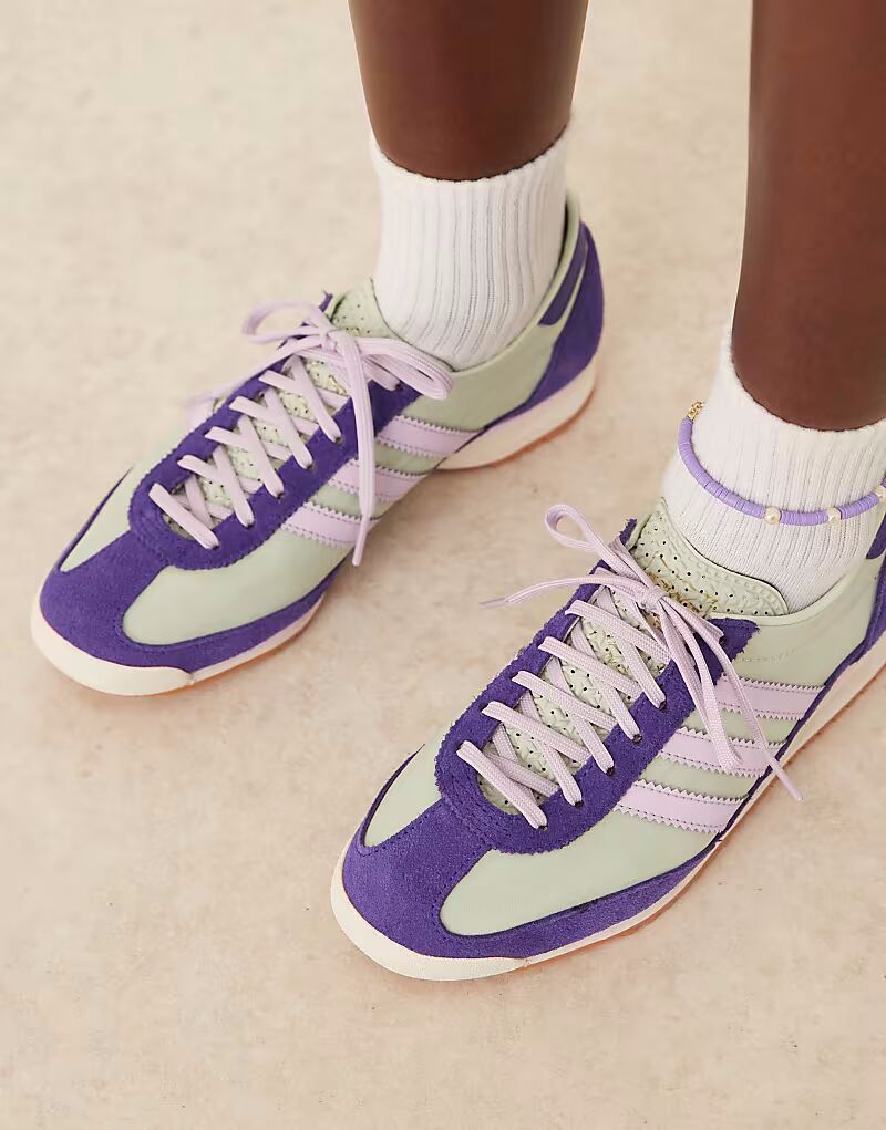 Кроссовки Adidas Originals SL 72 OG светло-синего и сиреневого цветов — фото 4
