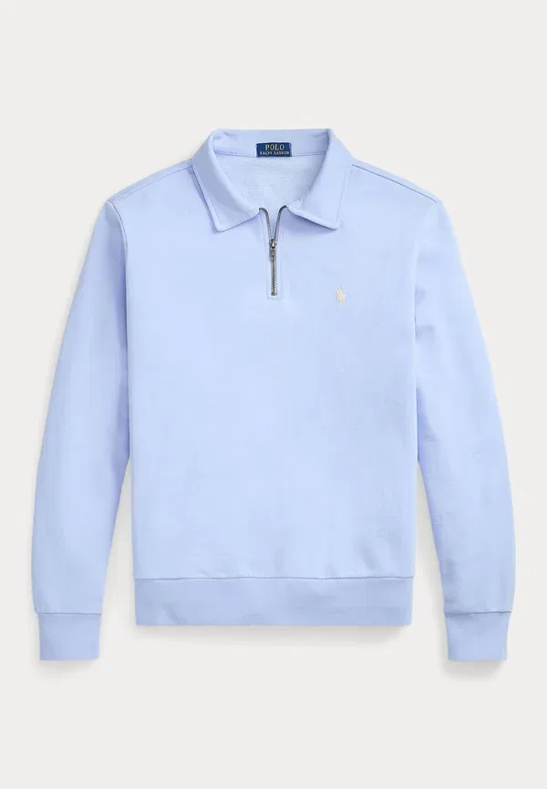 Толстовка с четверть-застежкой Polo Ralph Lauren Loopback, цвет галька голубой — фото 4