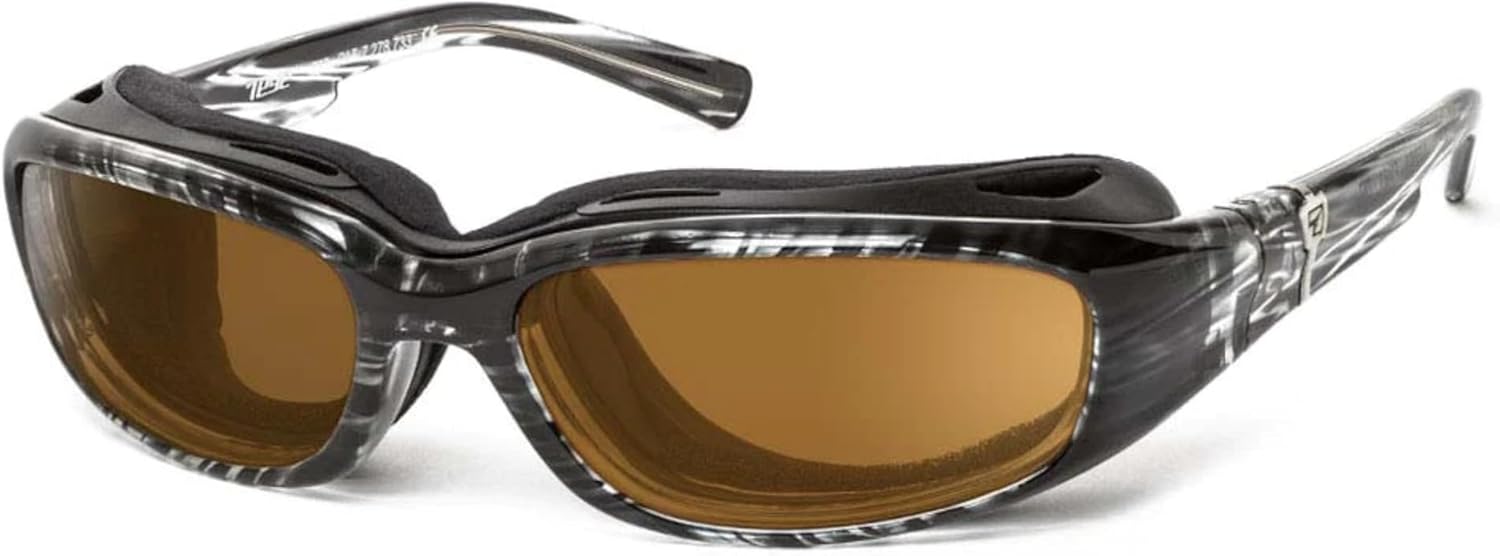 

Солнцезащитные очки Sierra с 7 линзами, ветрозащитой и мягкой подкладкой, для активного отдыха на природе, 100% защита от UVA и UVB лучей 7 EYE, Black Stripe Tortoise Frame/Polarized Copper Lenses