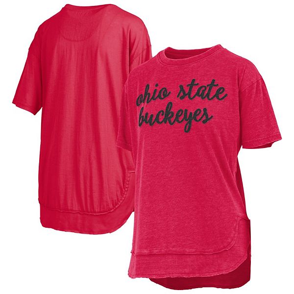 

Женская футболка-пончо scarlet ohio state buckeyes Pressbox