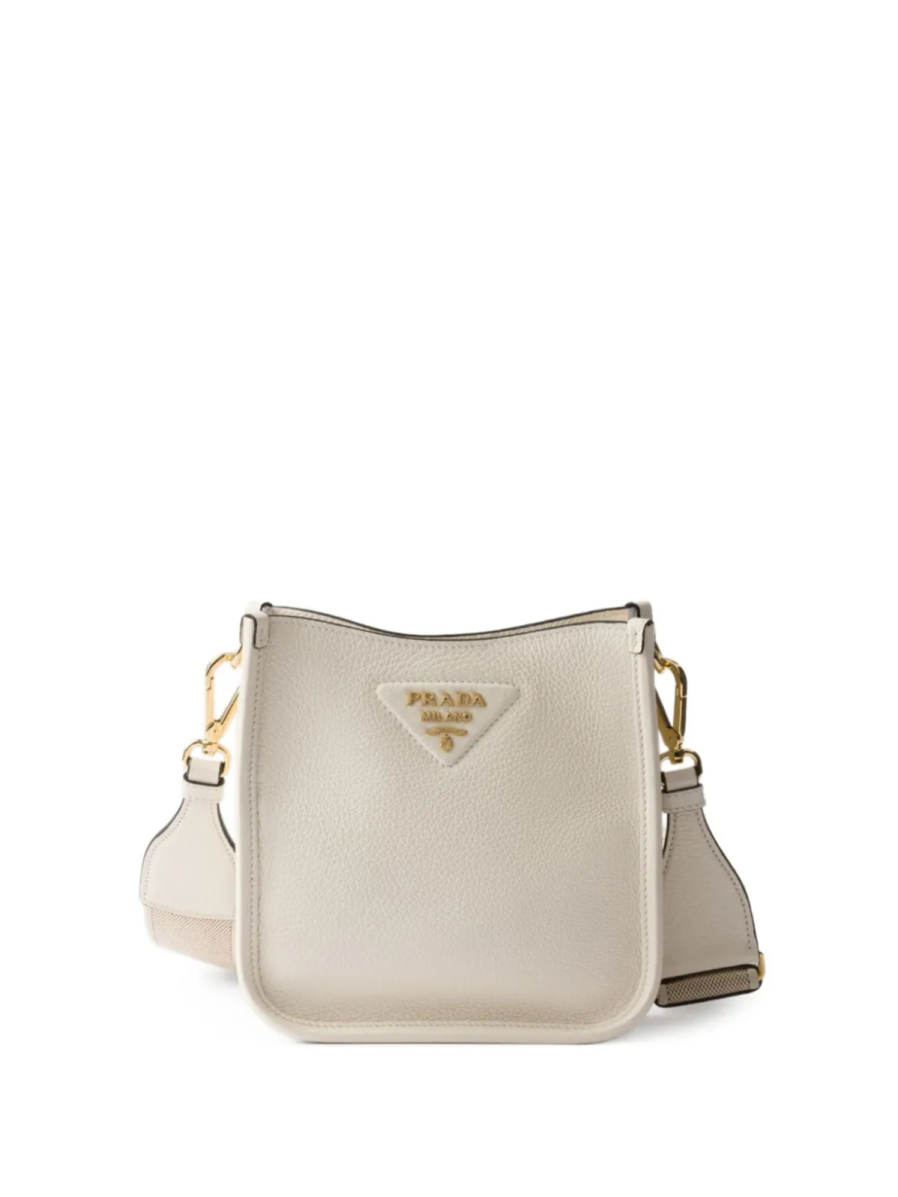 

Мини-сумка-тоут из кожи Prada, нейтральный