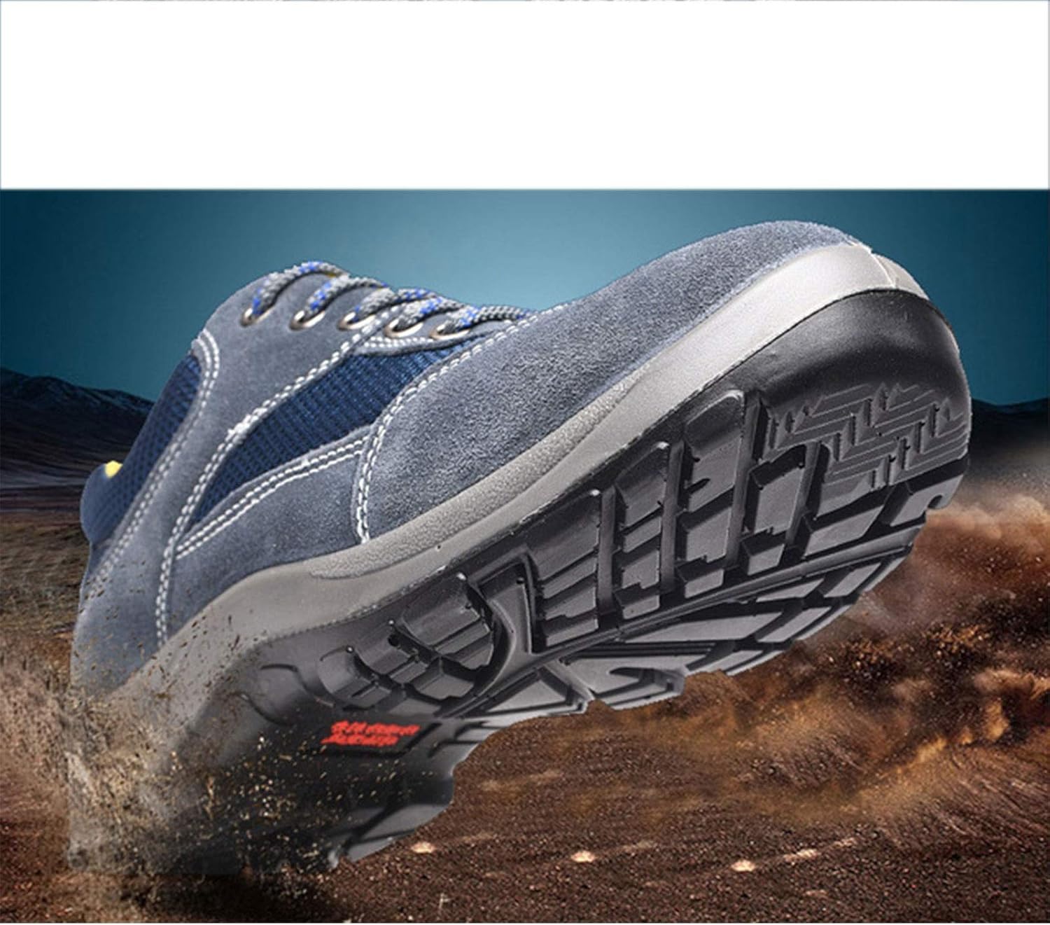 Защитная обувь для мужчин и женщин с стальным носком, легкие кроссовки с защитой от проколов, дышащие кроссовки (Цвет: синий, Размер: 10.5 US) Hisxus — фото 3
