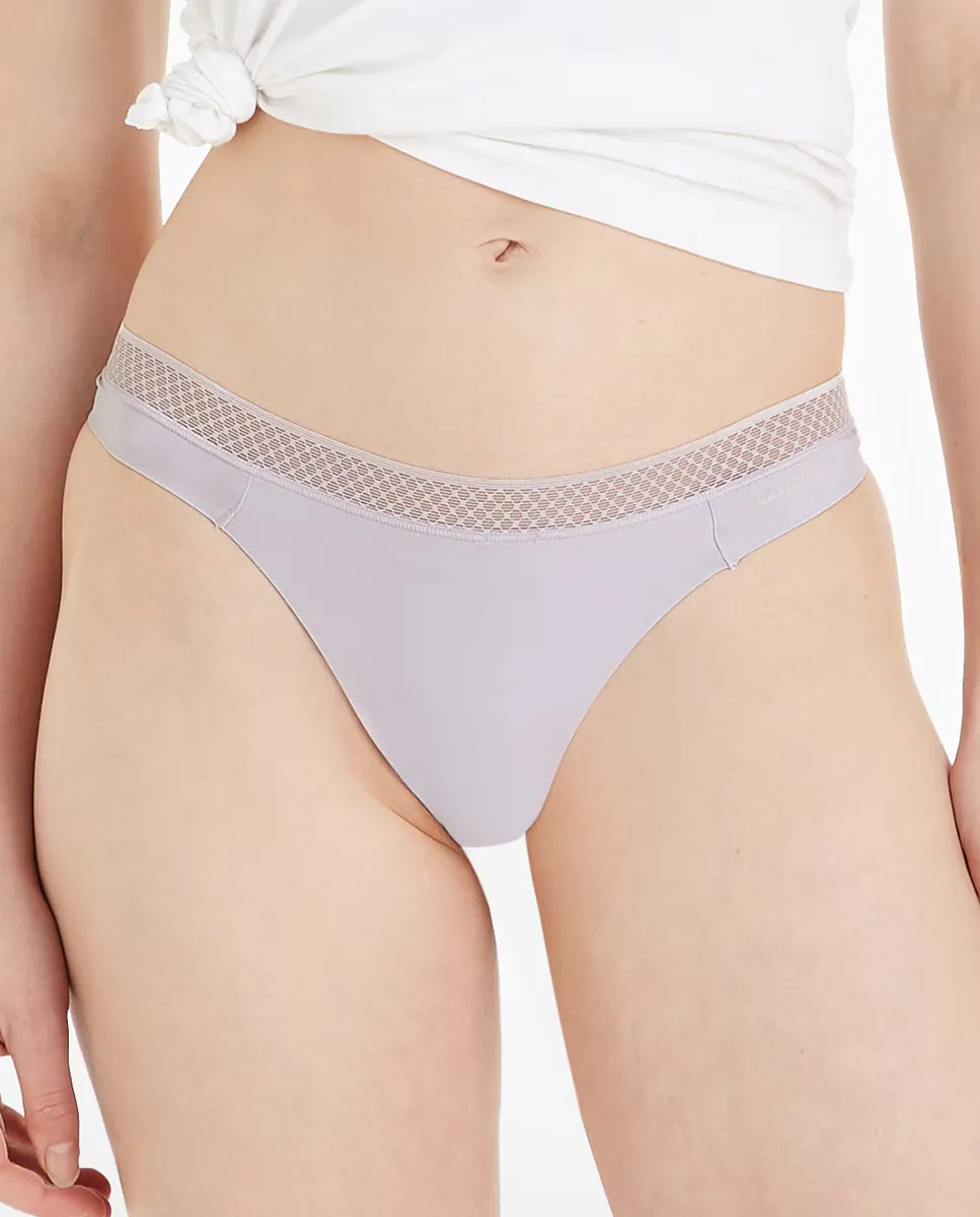 

Стринги с эластичным кружевным поясом Calvin Klein, фиолетовый