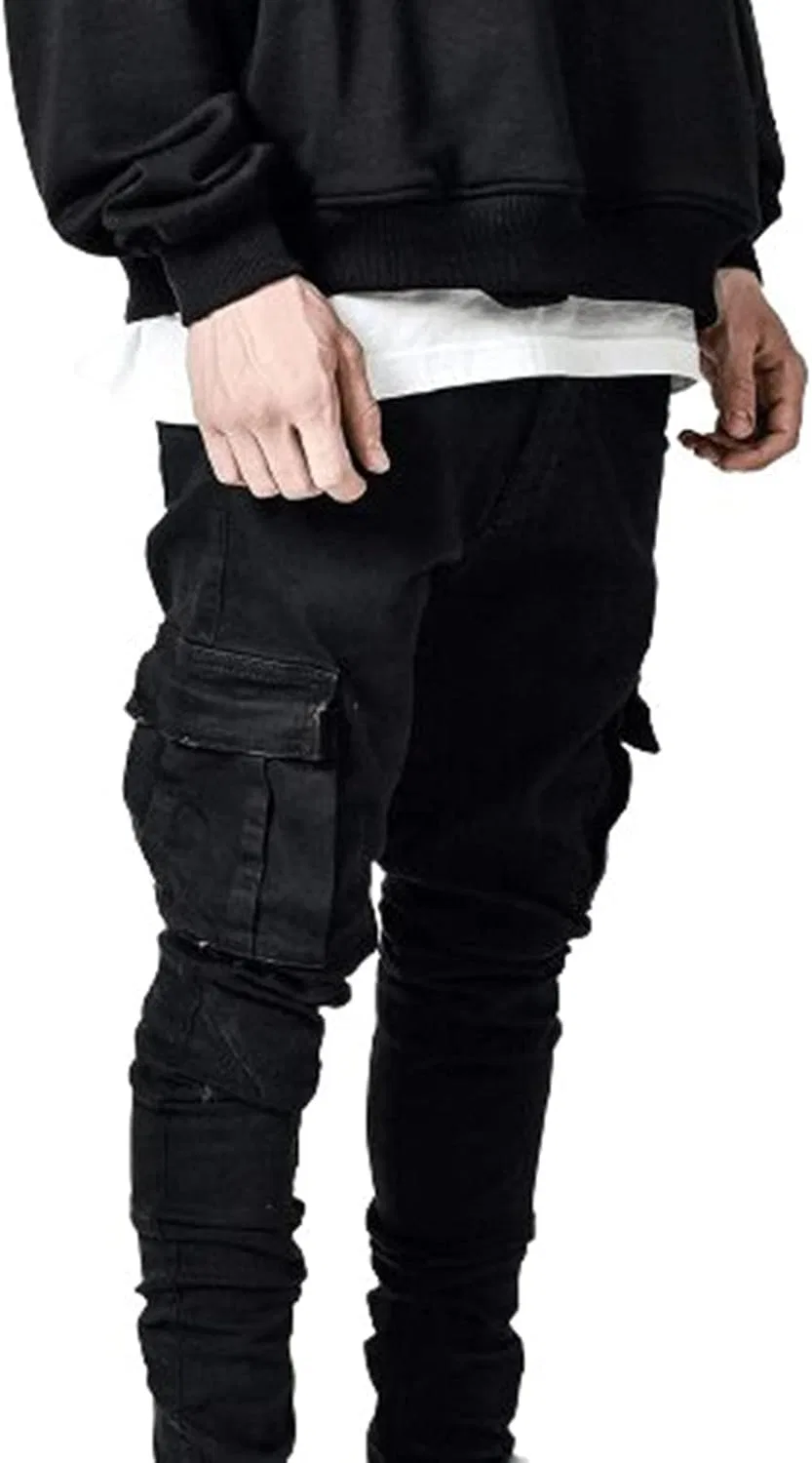 Джинсы карго, Slim Fit, A#01 Black — фото 4