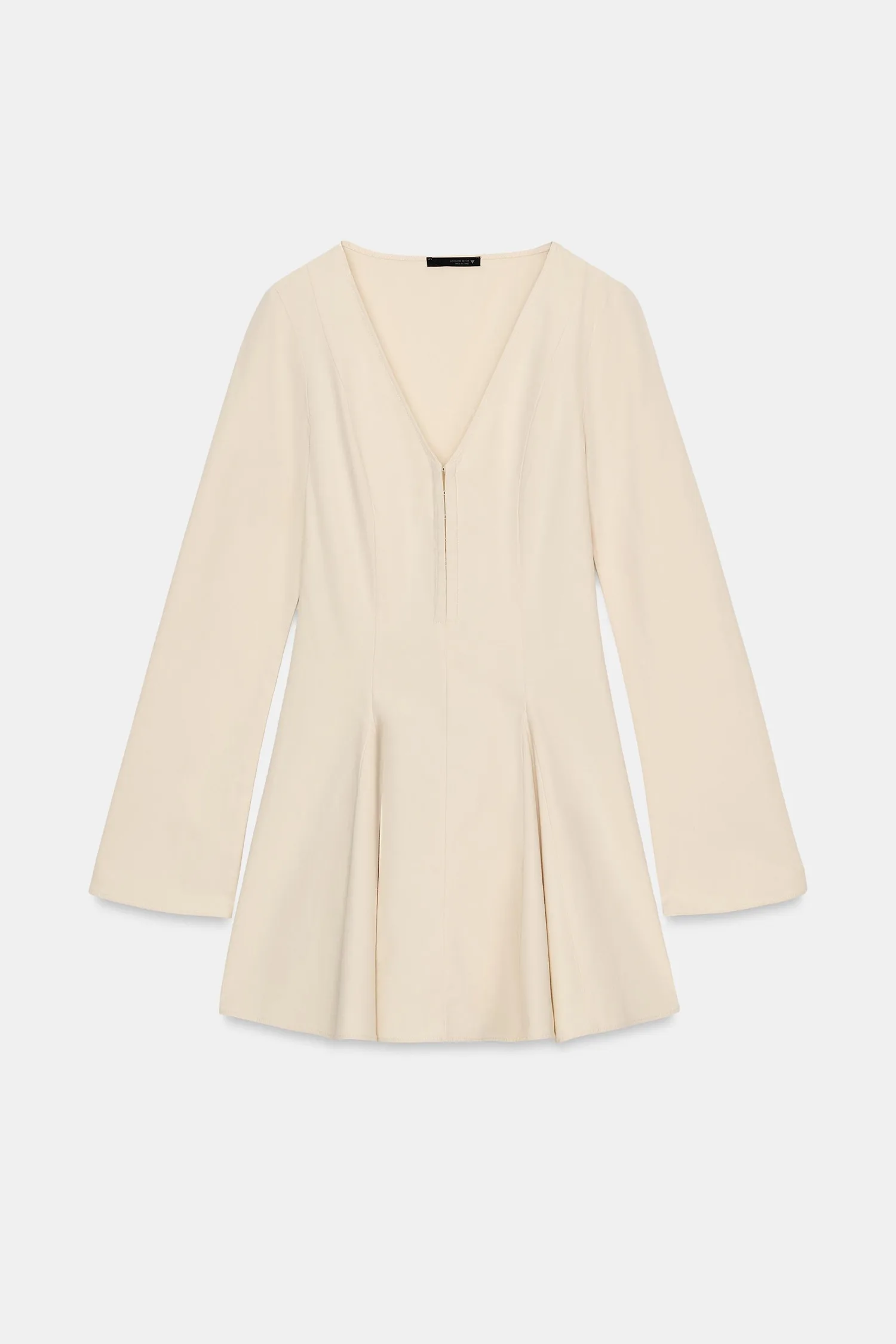 Короткое платье с юбкой с волнами Zara, песочный — фото 4