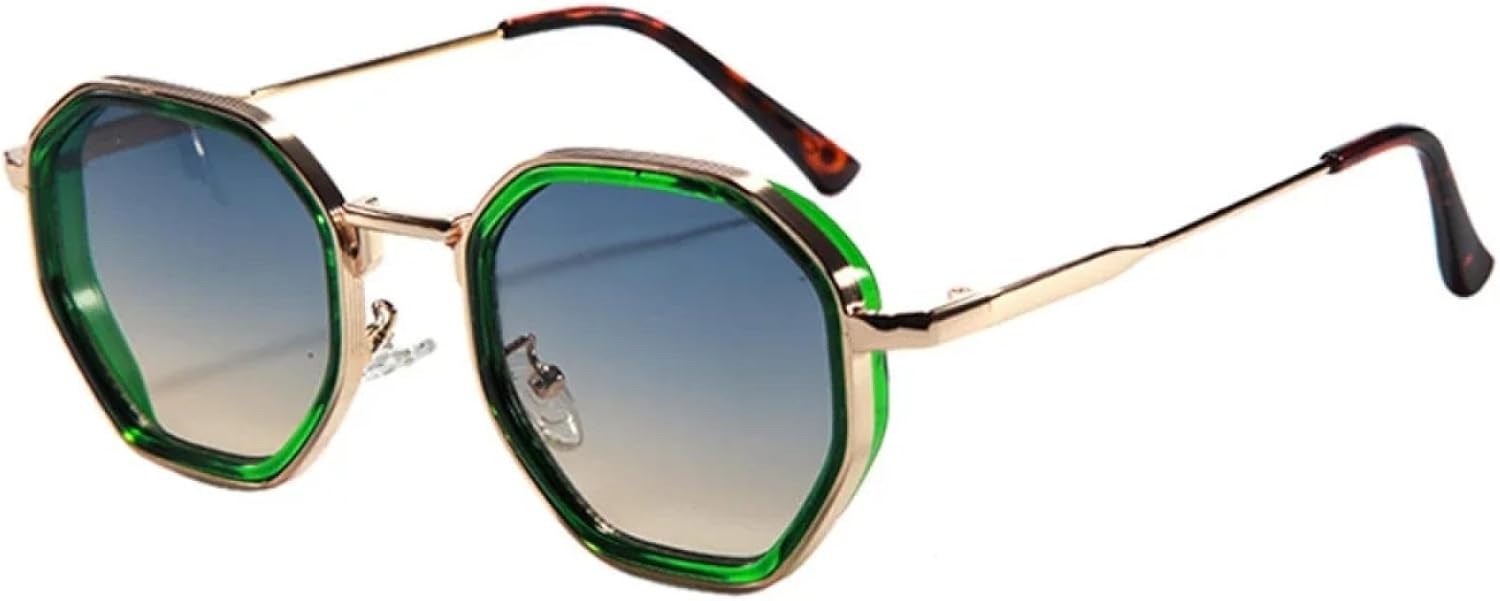 

Солнцезащитные очки с защитой от УФ-излучения UV400 | Панк, металлическая оправа | Для женщин и мужчин, для занятий спортом на открытом воздухе и вождения DSVIGF, Gold Green Yellow