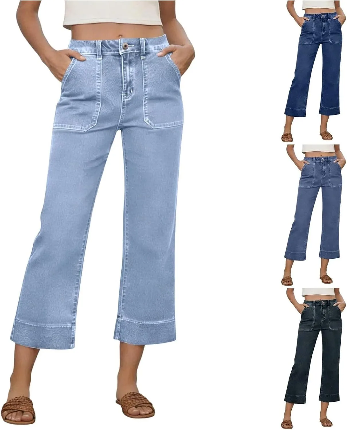 

Aniywn Capri джинсы для женщин High Waist Straight Leg эластичные