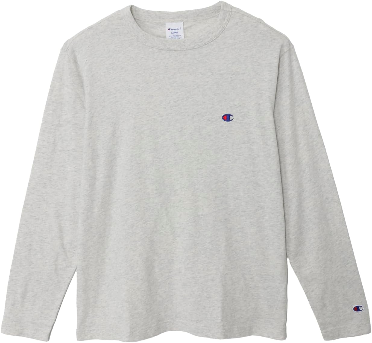 

Мужская базовая футболка с длинным рукавом Champion C3-P401Z, длинный рукав, круглый вырез, 100% хлопок, вышивка логотипа в одну точку, футболка с длинным рукавом, мужская базовая модель, овсяный