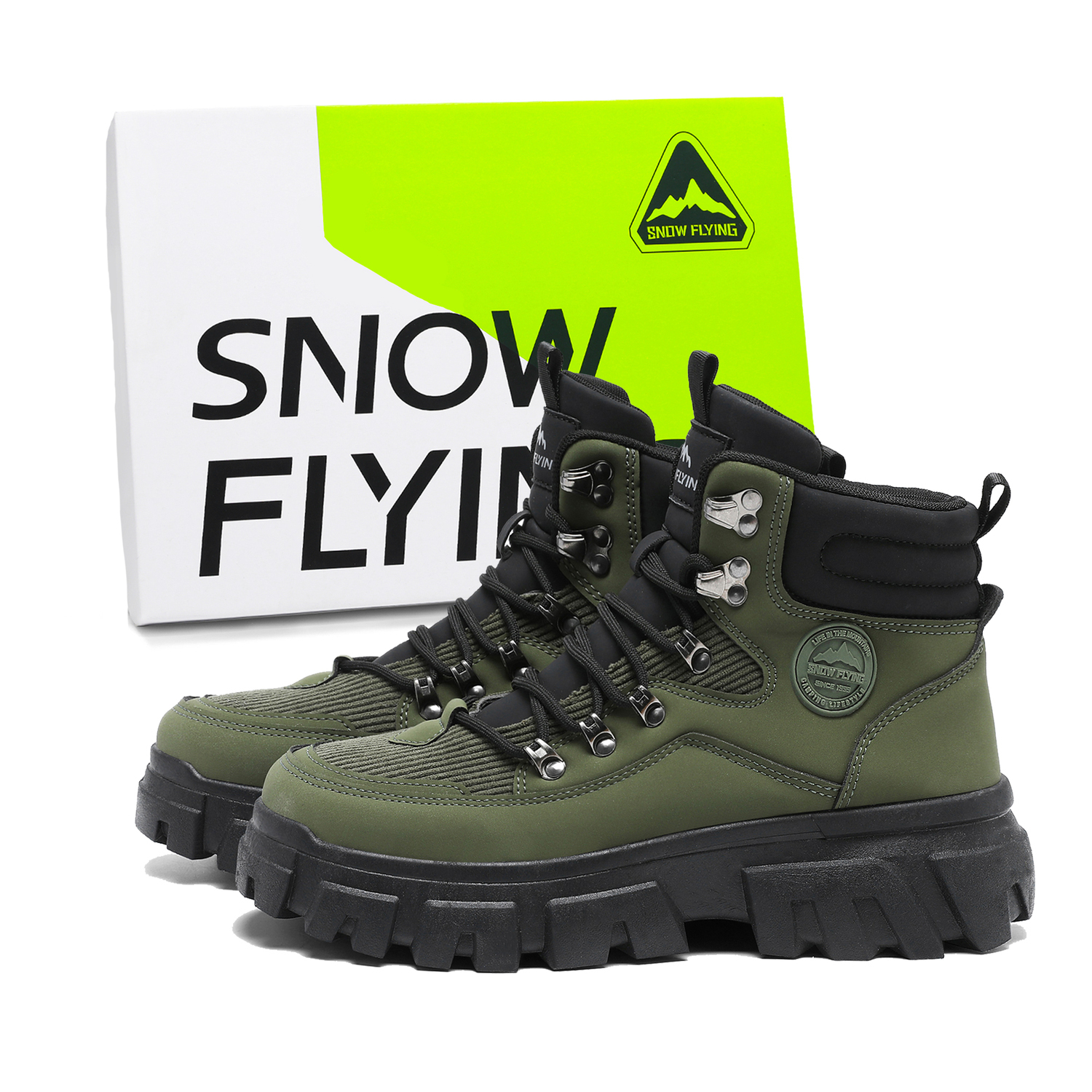 

SNOW FLYING Зимние тактические ботинки коллекция короткие мартинсы унисекс оливковый зеленый, цвет Olive Green