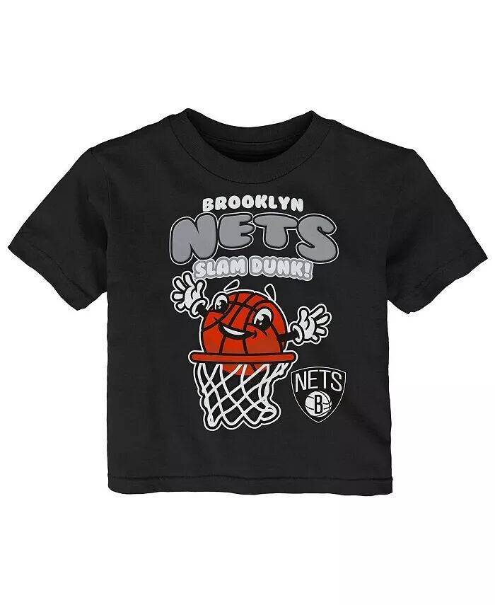 

Черная футболка Brooklyn Nets Happy Dunk для мальчиков и девочек для младенцев Outerstuff, черный