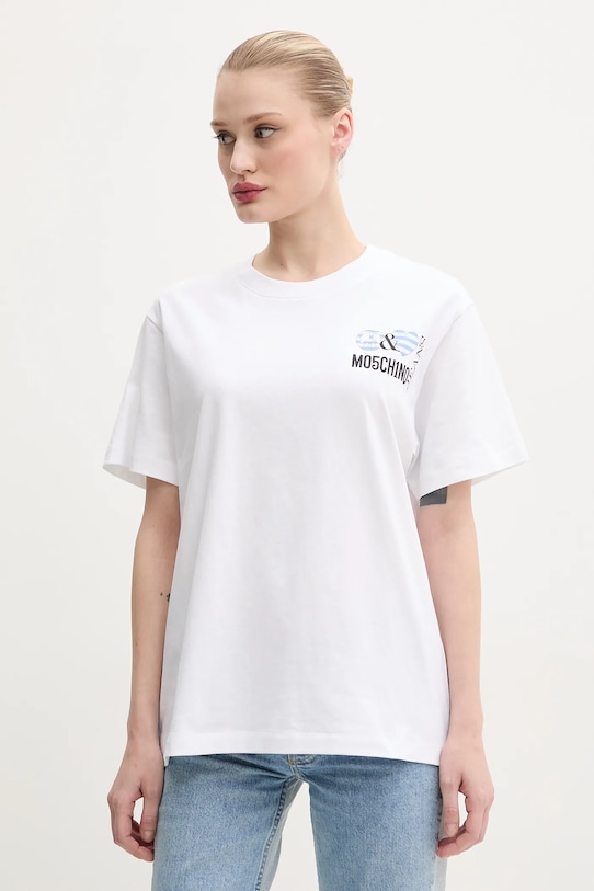 

Хлопковая футболка Moschino Jeans, белый