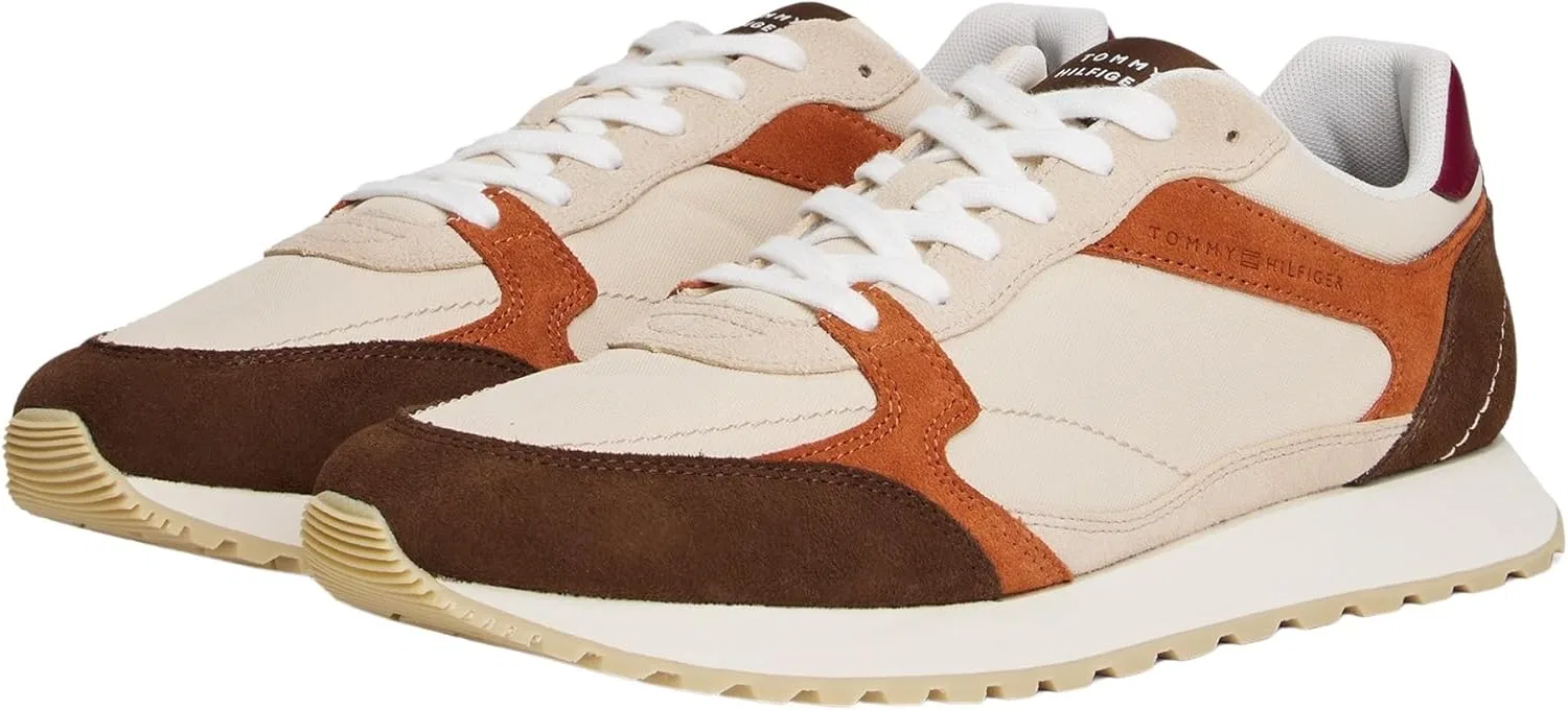 Мужские низкие кроссовки Tommy Hilfiger New Runner Eva Mix Fm0fm05465, White Classic Beige Legacy Brown — фото 3