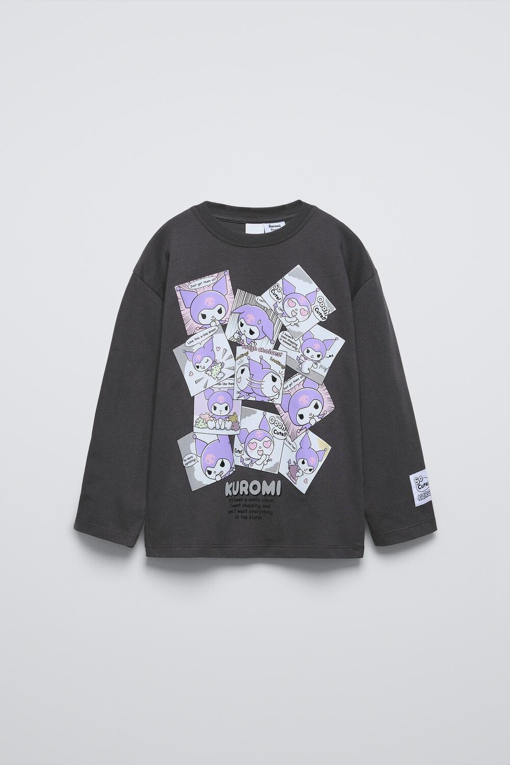 

Футболка kuromi sanrio ZARA, антрацитово-серый