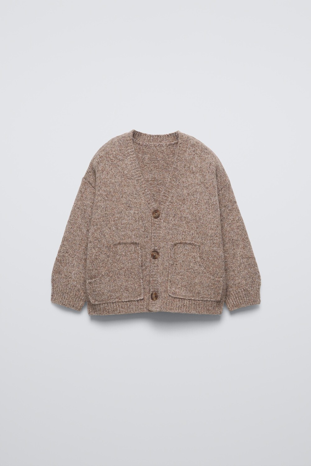 

Вязаный кардиган ZARA, коричневый/серо-коричневый