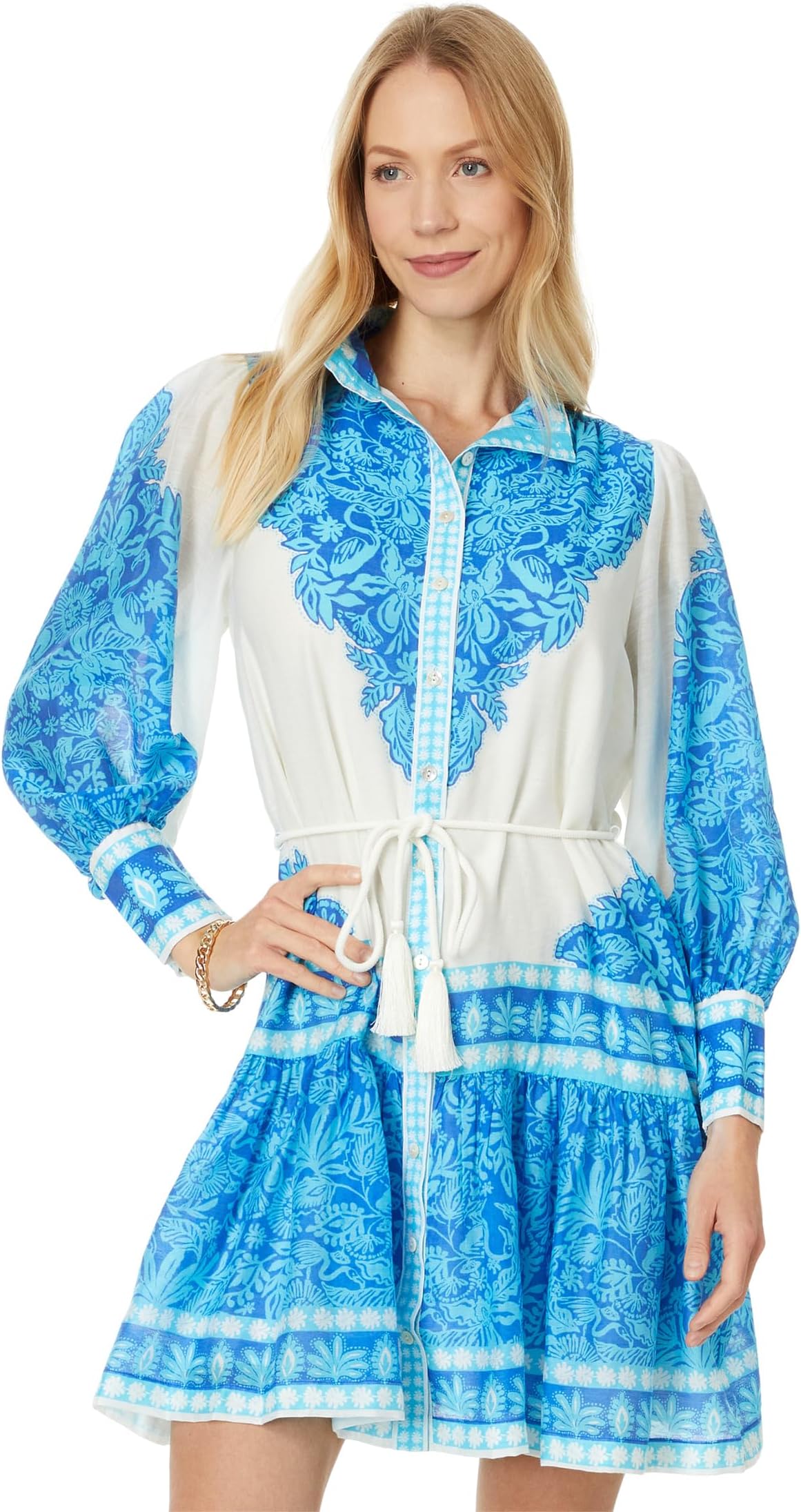 

Платье Lilly Pulitzer Drena Dress, цвет Breezy Aqua Jungle Escape Engineered Woven Dress