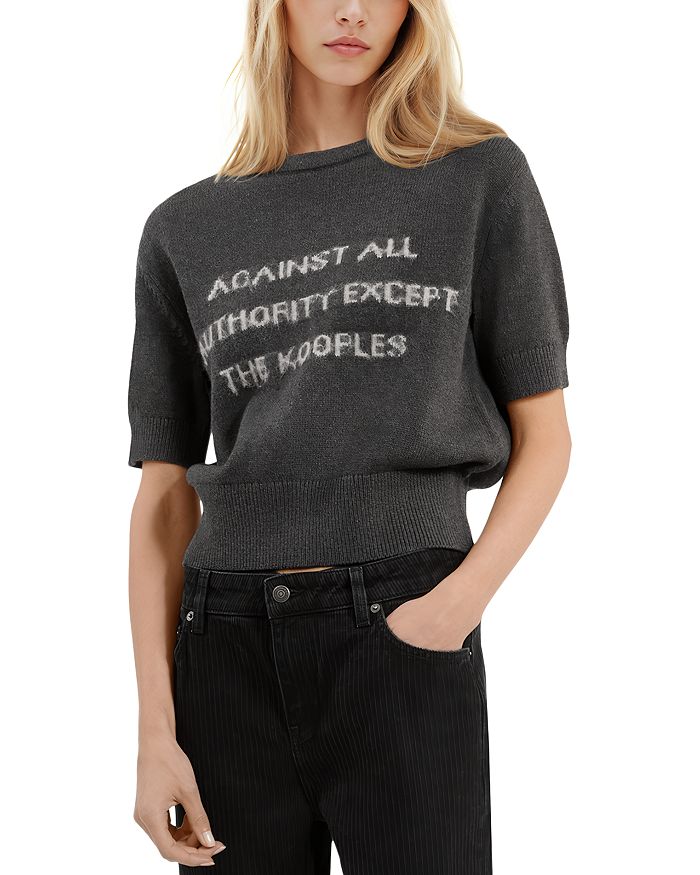 

Свитер Authority с короткими рукавами The Kooples, серый
