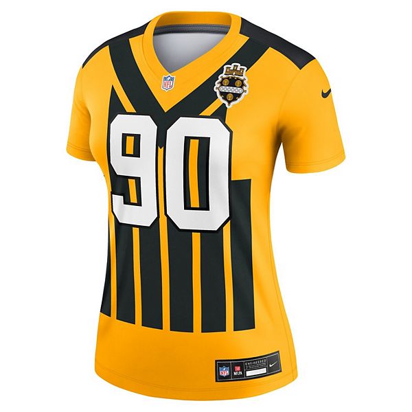 Женская футболка T J Watt Pittsburgh Steelers Alternate 1933 Throwback Legend Player Performance Nike — фото 3