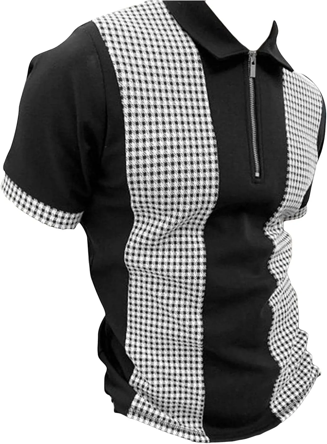

JEsilunmaMY мужская короткая поло с молнией, принт, slim fit