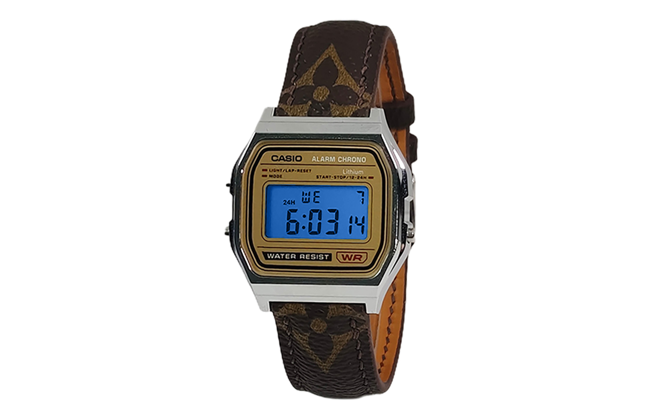 

CASIO Часы Retrofit Series Electronic Movement Genuine Leather Strap Watch Unisex Gold Dial