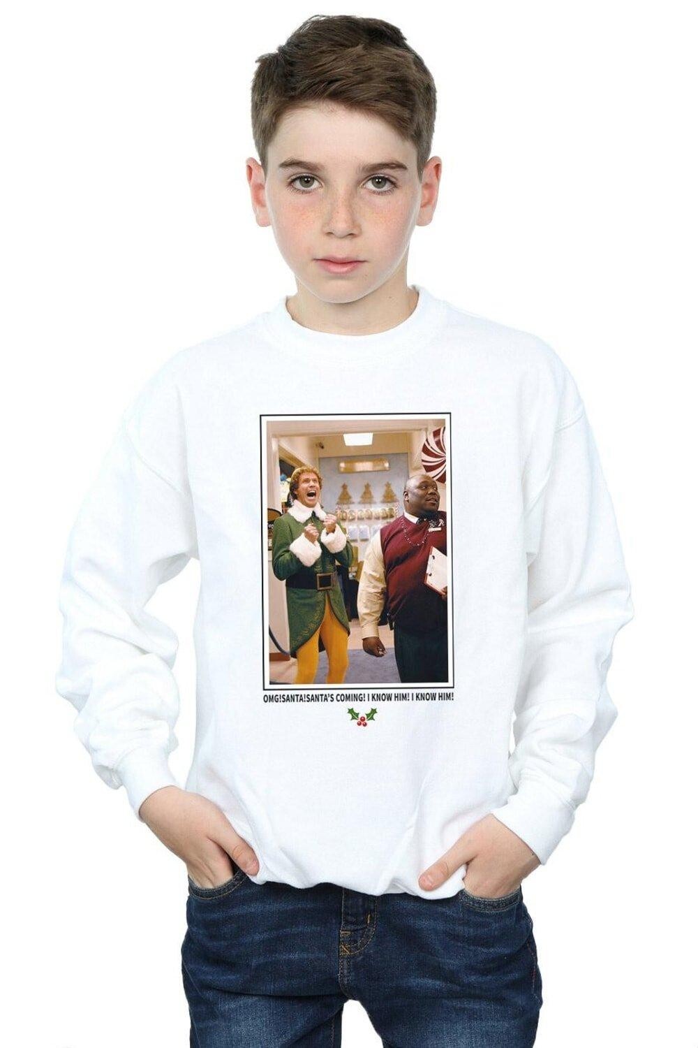 

Толстовка OMG Santa Photo Elf, белый