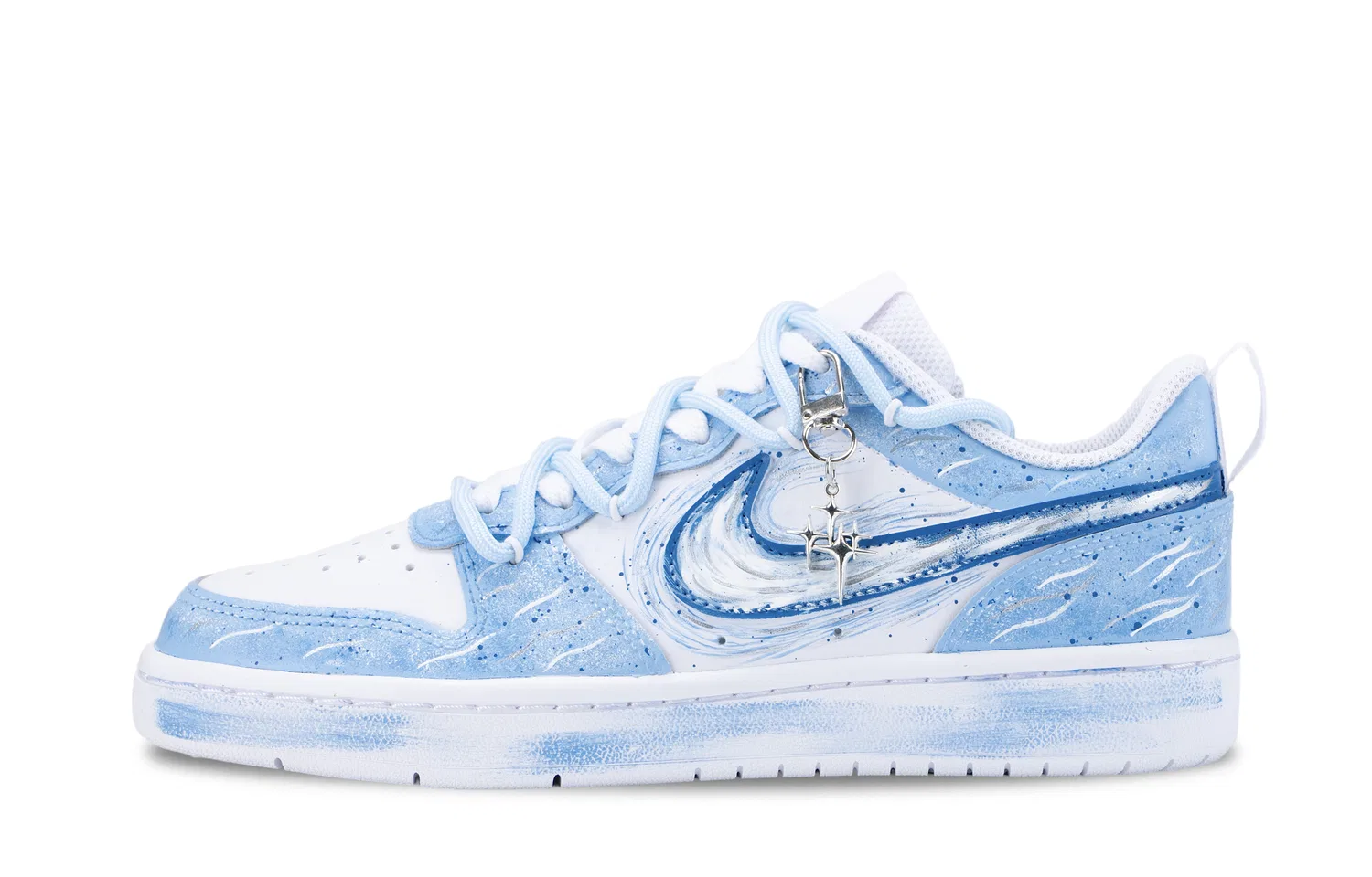 Кроссовки для скейтбординга Court Borough Kids' Grade School Nike, Blue White (Blue Shopping Bag) — фото 3