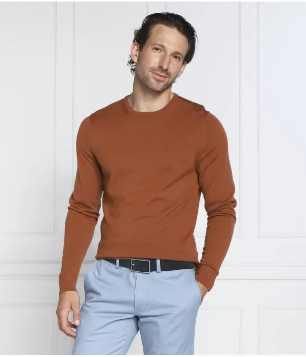 Шерстяной свитер regular fit Calvin Klein, коричневый — фото 3