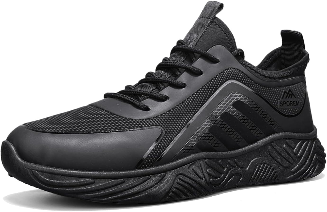 

Мужские легкие дышащие кроссовки с мягкой подошвой, удобные повседневные модные нескользящие для ходьбы и бега Generic, черный
