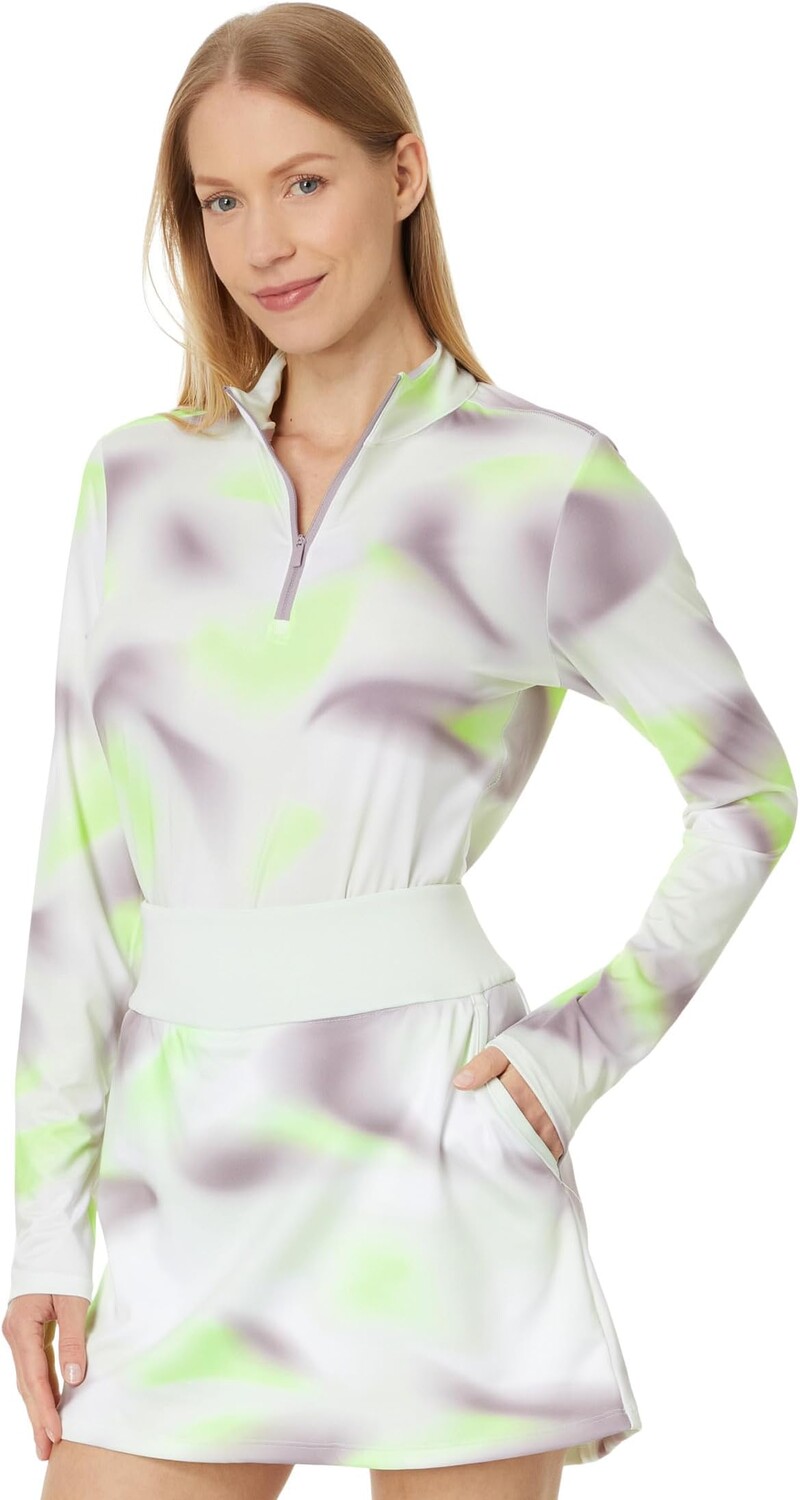 

Пуловер adidas Golf Ultimate365 Printed Mock Quarter Zip Golf Pullover, цвет Green Spark