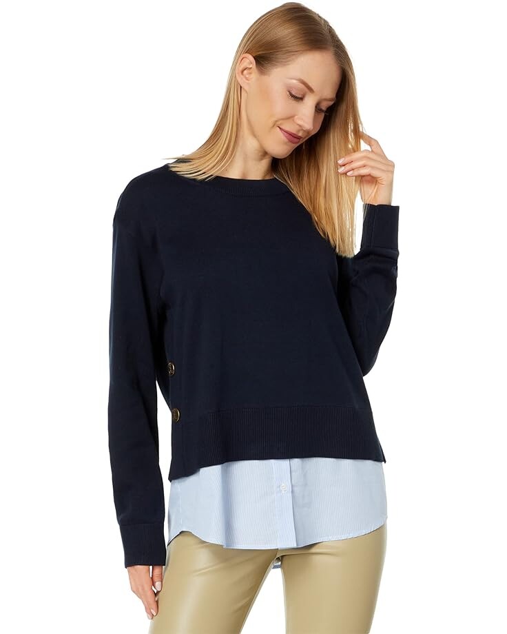 

Свитер Tommy Hilfiger Stripe Twofer, цвет Sky Captain/Cornflower Blue/White