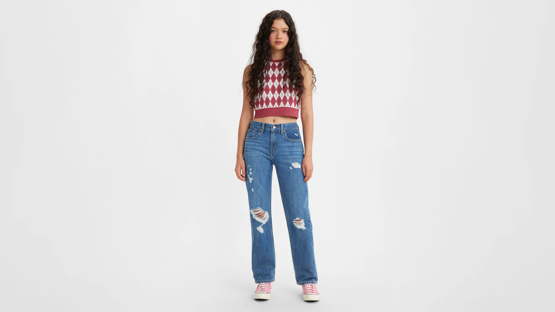 

Низкие профессиональные женские джинсы Levi's, цвет Amplify It - Medium Wash