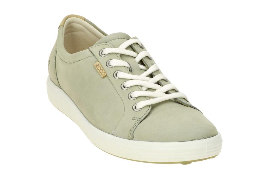 Кроссовки женские Ecco Soft 7 Shoes серо-зелёного цвета — фото 3